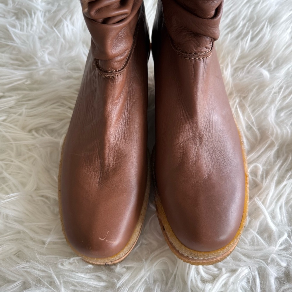 Vintage Stuart Weitzman Shearling Trim Wedge Boots - Picture 5 of 8